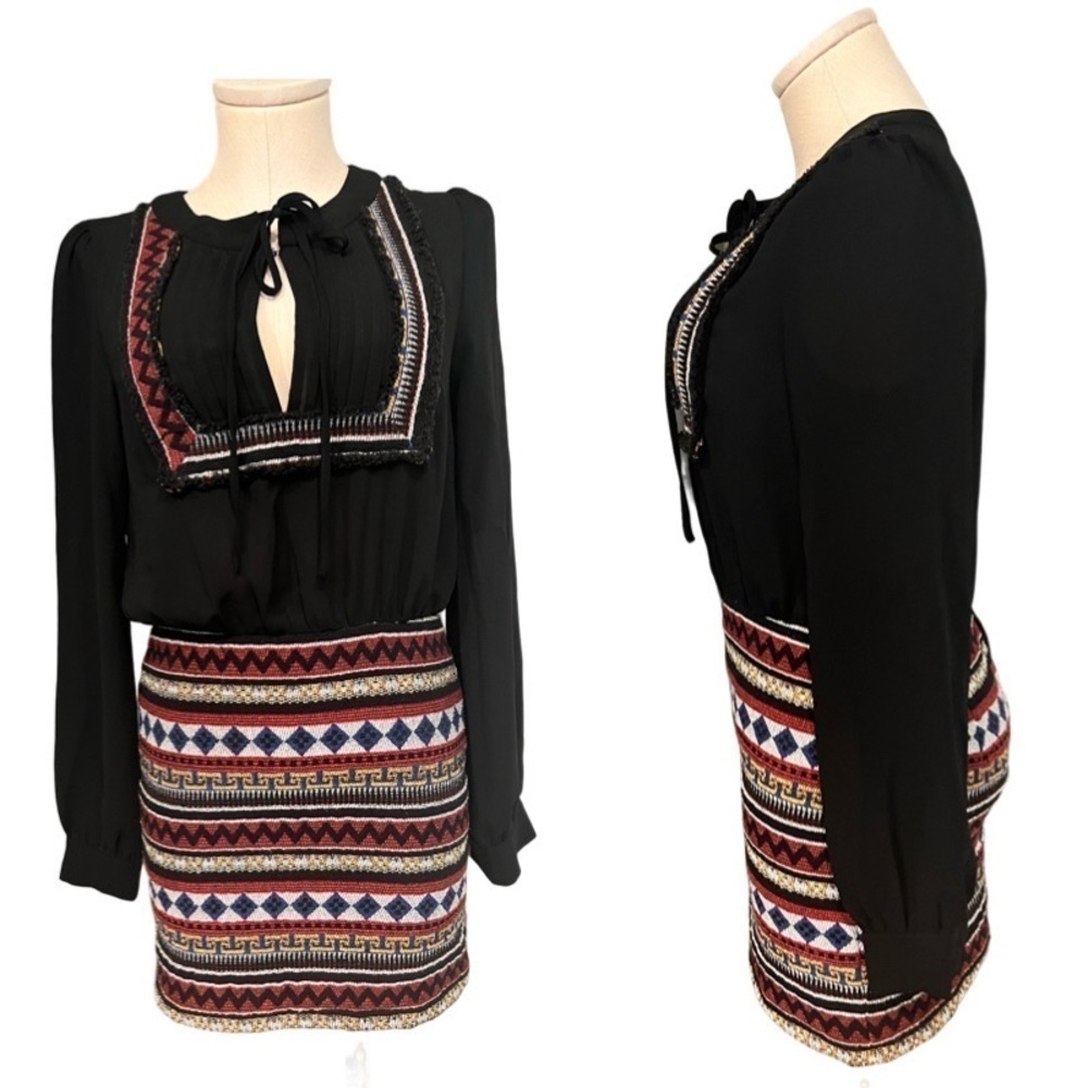 Re-Named Two Textures, Black With Colorful Skirt … - image 1